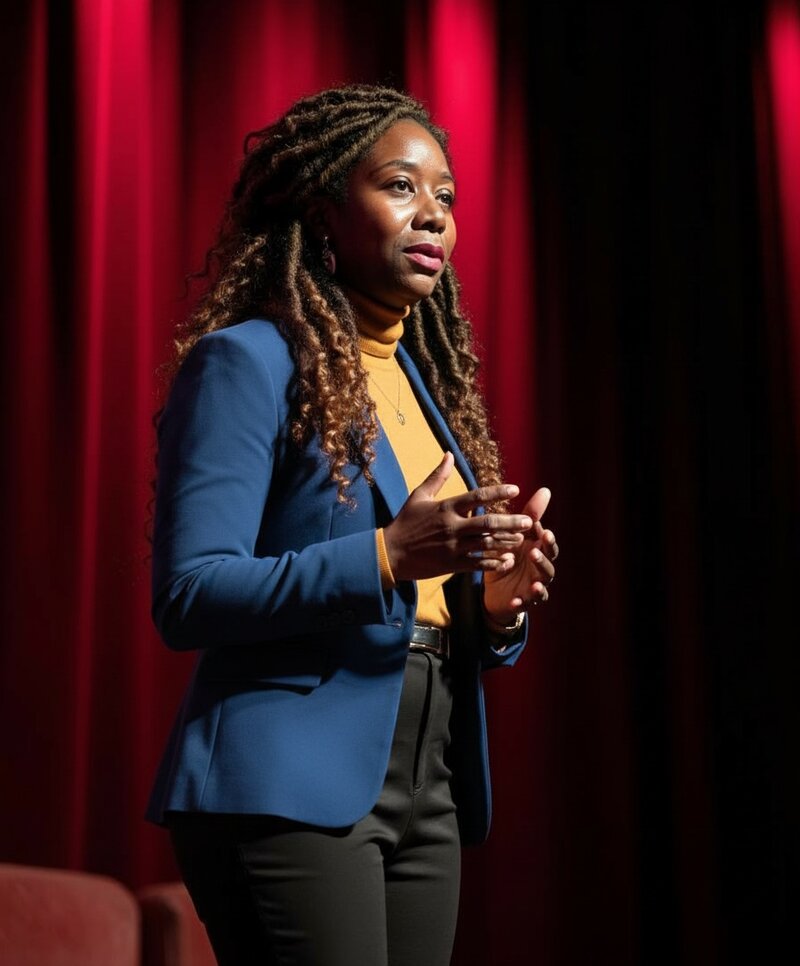 Mondelle Simeon delivering keynote presentation